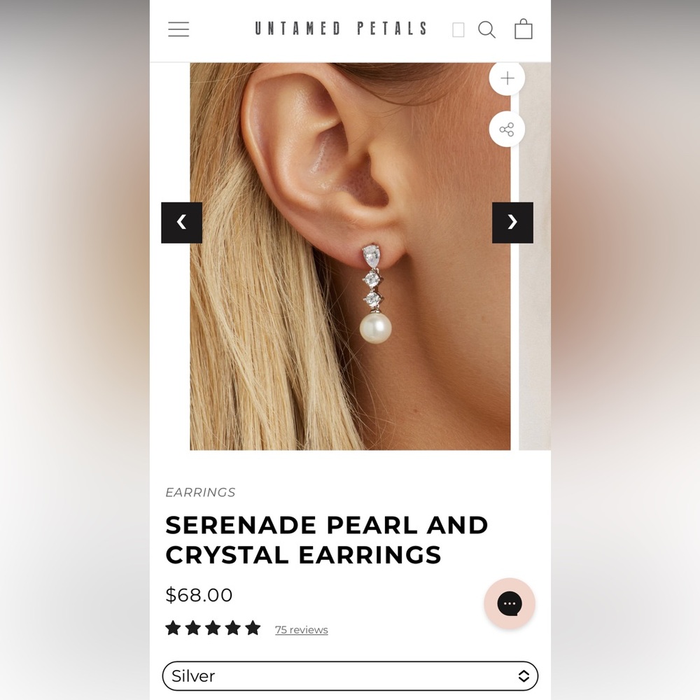 Untamed Petals Serenade Pearl and Crystal Earrings